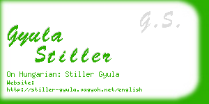 gyula stiller business card